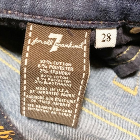 7 For All Mankind The Modern Straight Designer Jean Dark Wash Casual size 28 - Picture 6 of 9